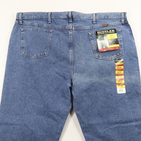 Rustler Jeans Mens 46x30 Blue Regular Fit Straight Leg New - Picture 4 of 6
